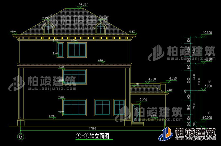 背立面图